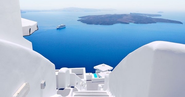 Traghetto Santorini Santorini - Scalinata con Traghetto